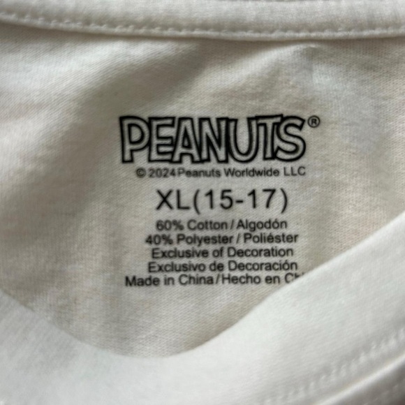 Peanuts Juniors Graphic Rubber Patch Tee - Size XL (15-17) - Picture 5 of 7